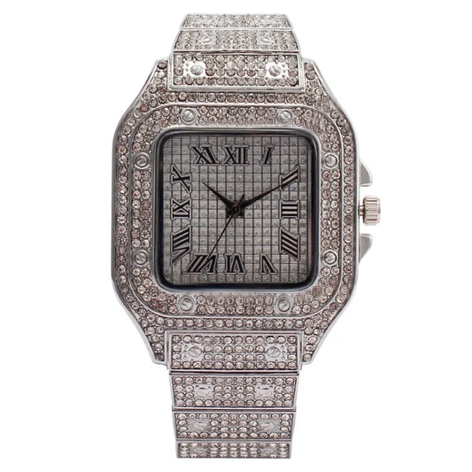 Reloj de Lujo con Diamantes ZBJP: Elegancia Hip Hop Iced Out