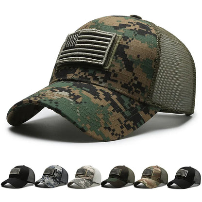 Gorro de Béisbol Hombre Camuflaje Bandera Americana 🧢