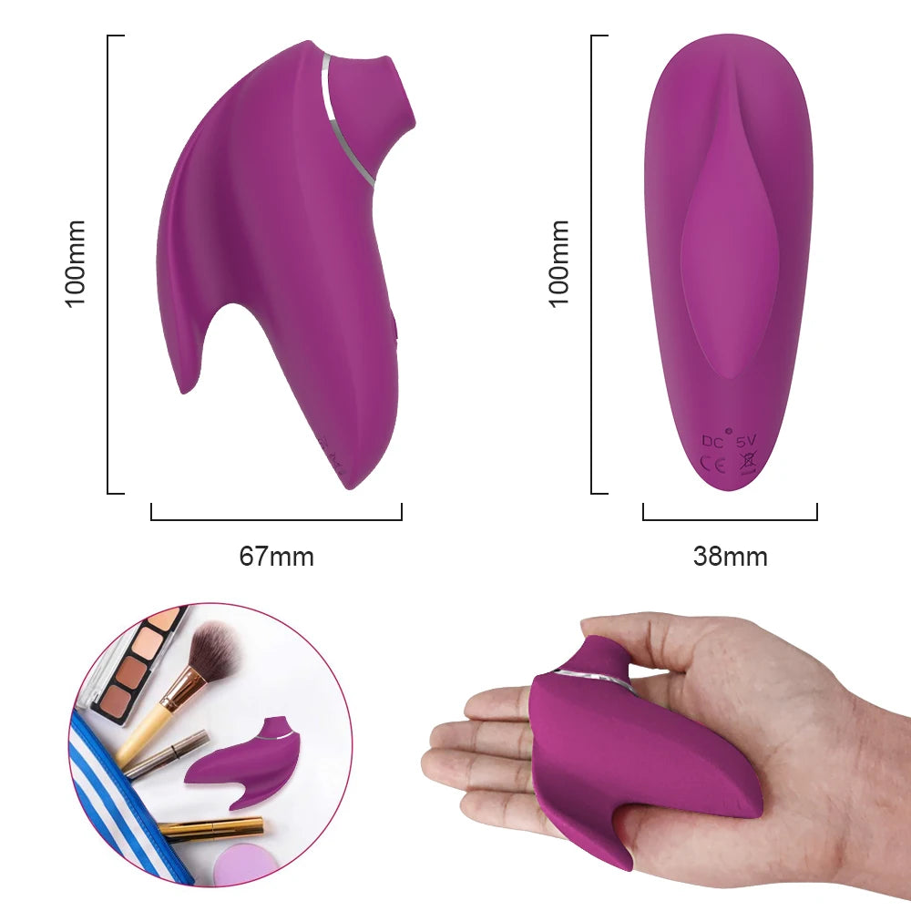 Succionador de Clítoris y Vibrador Oral UPTIE: Púrpura Sensual