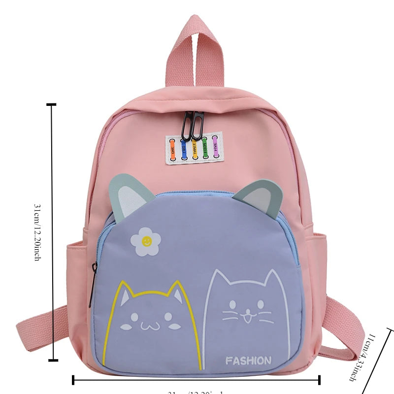 Small Cute Backpack for Girls School Bags Cat Printing Daypack Travel Back Pack for Kids 5-7 Years Kawaii Backpack Mini Backpack