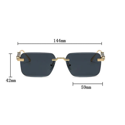 Square Sunglasses Women 2024 Rimless Sunglasses For Men Vintage Luxury Fashion Glasses Gafas De Sol Hombre Lunette Soleil Femme