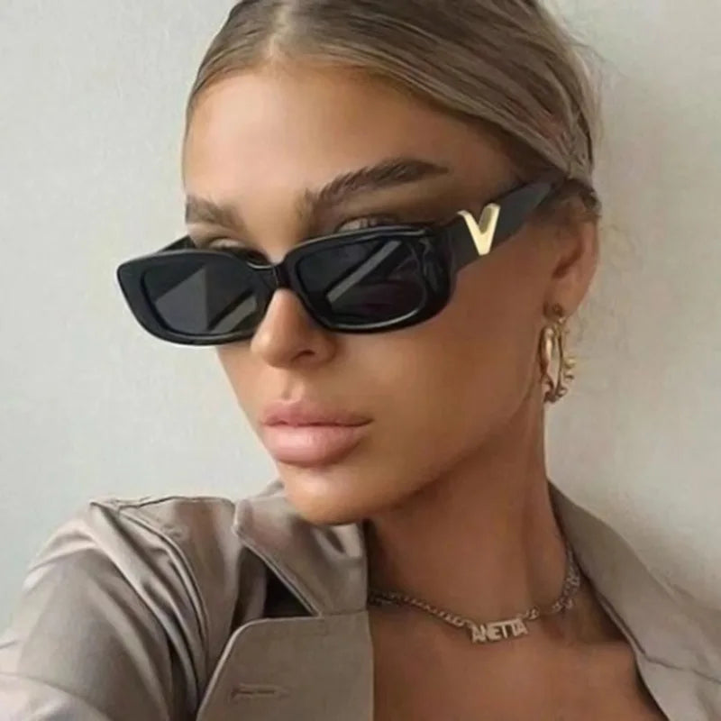 Retro Cool Small Frame Cat Eye Sunglasses for Women 2023 Luxury  Sun Glasses Men Fashion Jelly Sunglasses with Metal Hinges