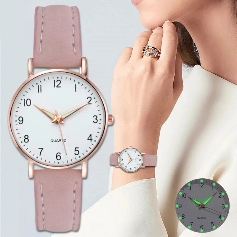 Reloj de Moda para Mujer con Correa de Cuero Sintético