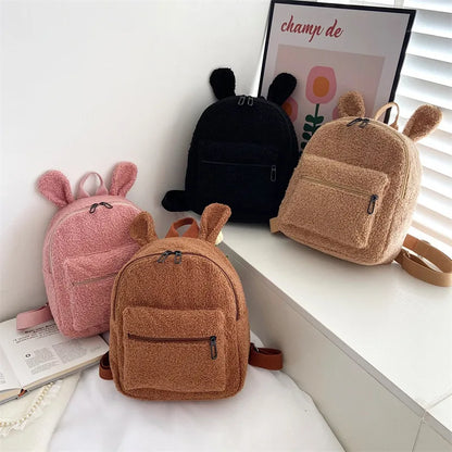 Personalised Bear Backpacks Custom Name Portable Children Travel Shopping Rucksacks Women's Cute Bear Shaped Shoulder Backpack