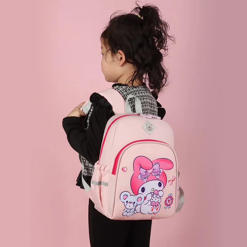 Kuromi Kids Backpack Cartoon Print Kindergarten Boy Girl Shoulder Bag Children Schoolbag Gift