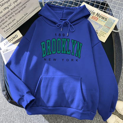 Sudadera con Capucha 1898 Brooklyn New York Estampada para Mujer - Moda Urbana Creativa