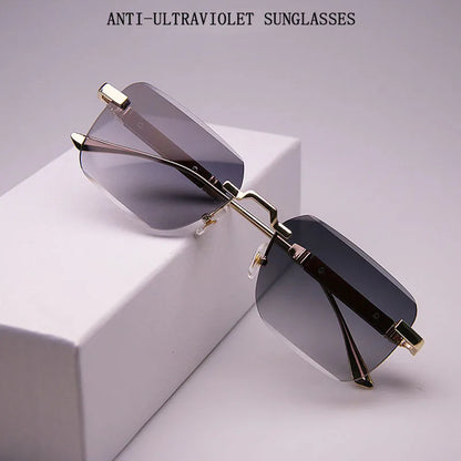 Square Sunglasses Women 2024 Rimless Sunglasses For Men Vintage Luxury Fashion Glasses Gafas De Sol Hombre Lunette Soleil Femme