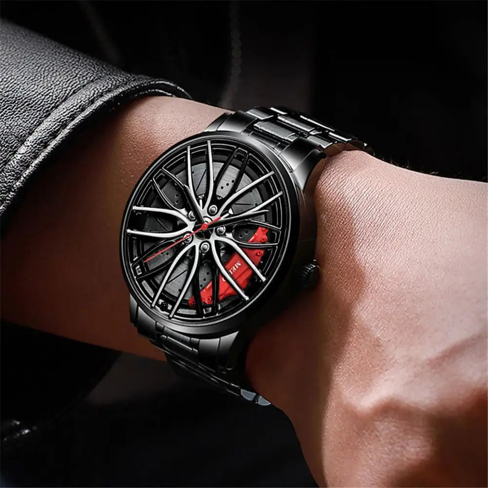 Reloj de Hombre con Diseño de Llanta de Rueda de Coche de Sanwood