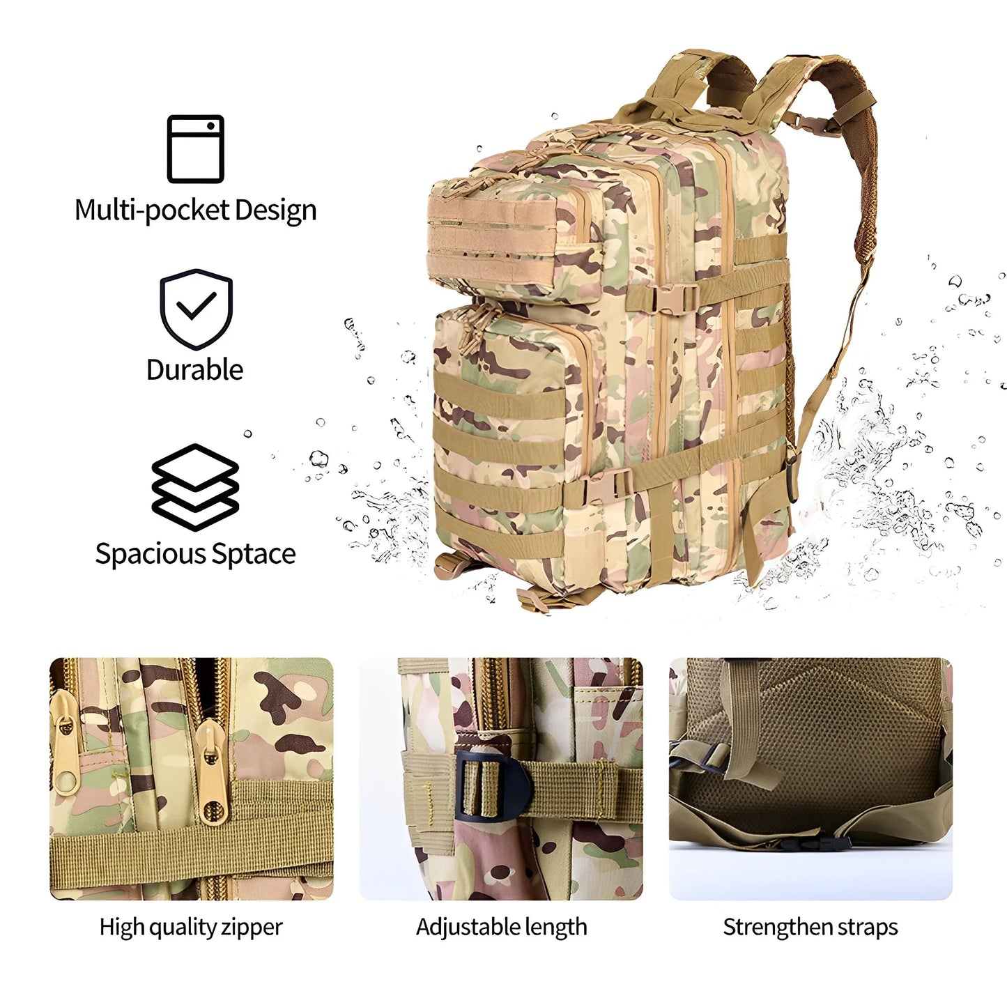 Mochila Táctica Militar SYZM: ¡Estilo y Funcionalidad para tus Aventuras!