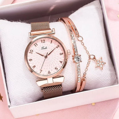 Reloj de Pulsera Magnético Rosa para Mujer 🌸