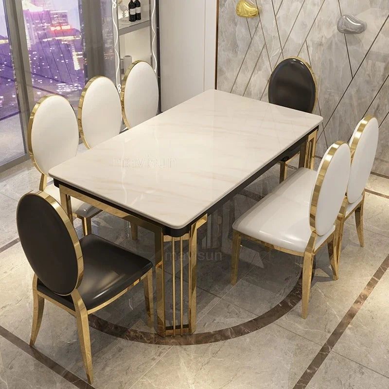 Mesa de Comedor Rectangular Moderna de Lujo Versátil Nórdica