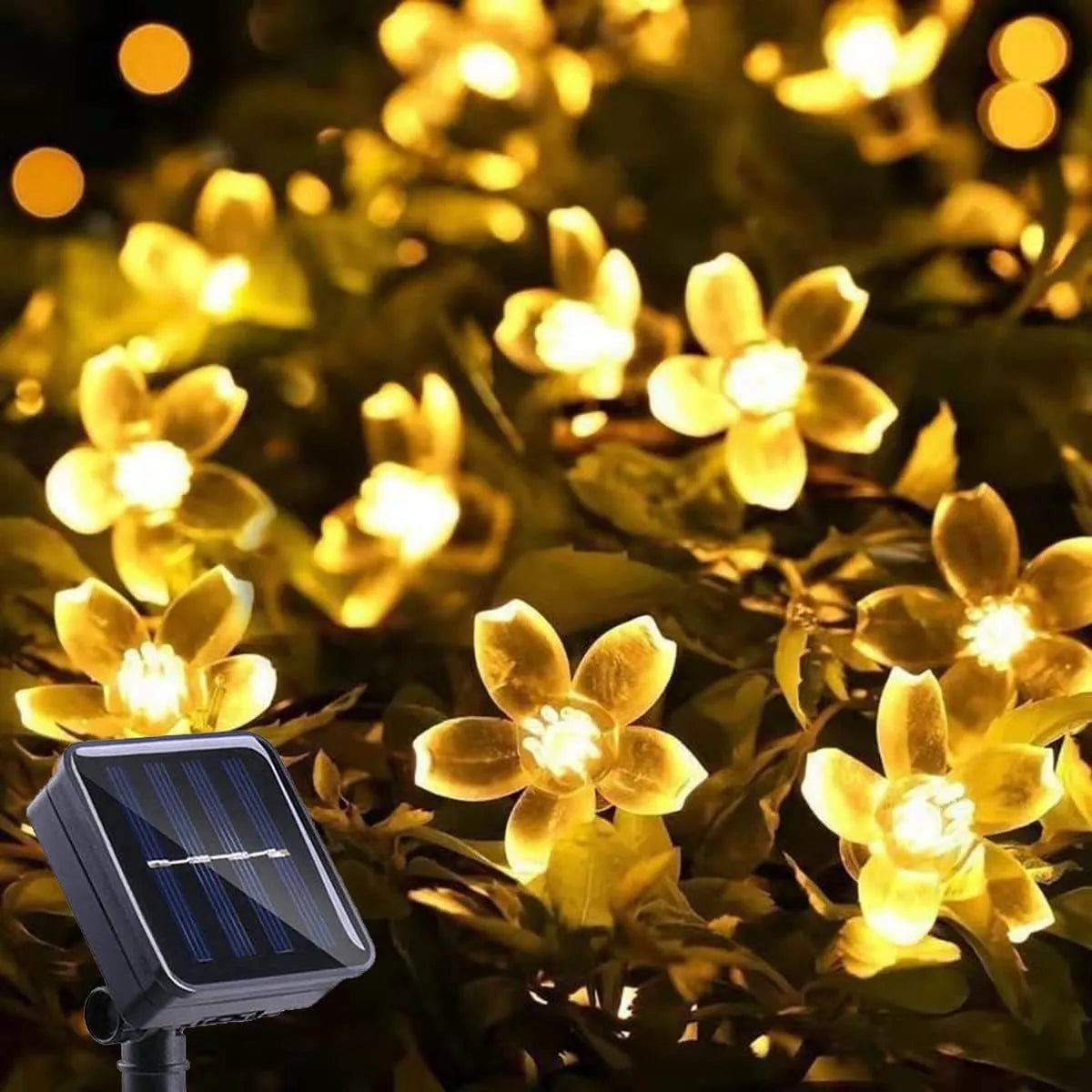 1PC Solar String Flower Lights Outdoor Waterproof 20/30/50/100 LED Fairy Light For Garden Fence Patio Yard Christmas Tree Decor