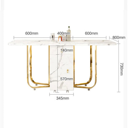 Mesa de Comedor Plegable Móvil con Almacenamiento y 2 Cajones - ¡Versatilidad y Elegancia en uno!