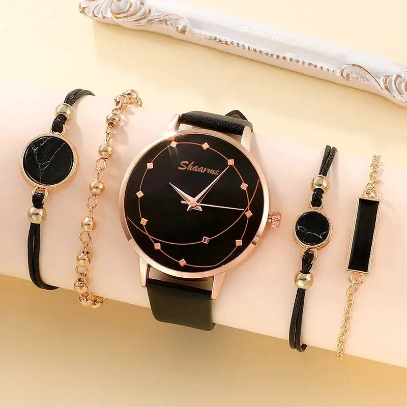 Set de 5 Relojes de Moda para Mujer con Esfera de Cielo Estrellado by SHAARMS