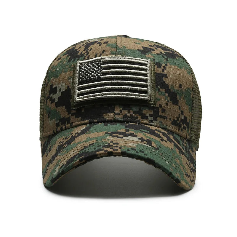 Gorro de Béisbol Hombre Camuflaje Bandera Americana 🧢