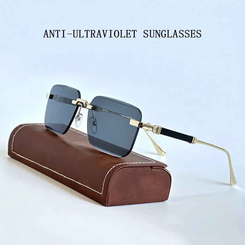 Square Sunglasses Women 2024 Rimless Sunglasses For Men Vintage Luxury Fashion Glasses Gafas De Sol Hombre Lunette Soleil Femme