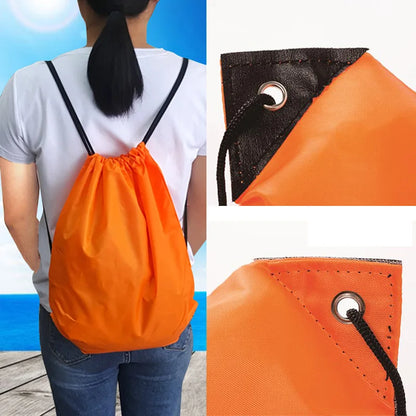 New Polyester Waterproof Sports Drawstring Backpack Casual Bag Men Women Beach Swimming Portable Drawstring Shoes Clothes Bags