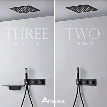 Sistema de Ducha de Baño de Aitana: Elegancia y Lujo en Negro