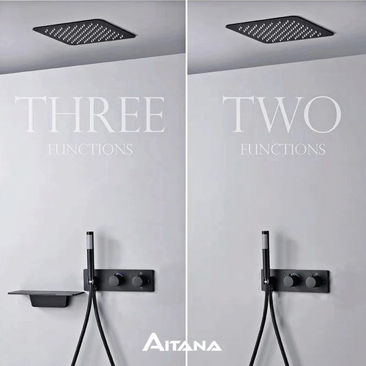 Sistema de Ducha de Baño de Aitana: Elegancia y Lujo en Negro