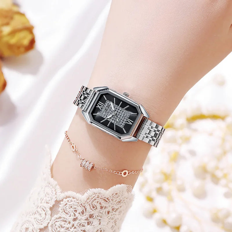 Reloj de Lujo para Mujer en Acero Inoxidable con Diseño Rectangular y Estilo Moderno - Variedad de Colores - ¡Ideal para Regalar!