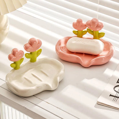 Portasahumerios Floral Creativo Auto-drenante Anti-deslizante - ¡Adorna tu baño con estilo! 🌸