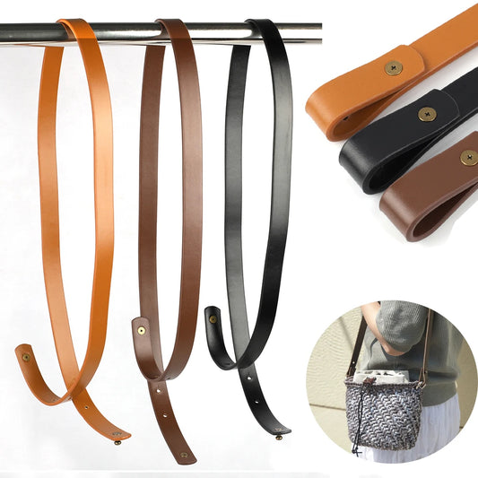 90cm Bag Shoulder Strap Snap Button Single Shoulder Long Strap Belt Band Detachable Obag PU Leather  Handmade DIY Accessories