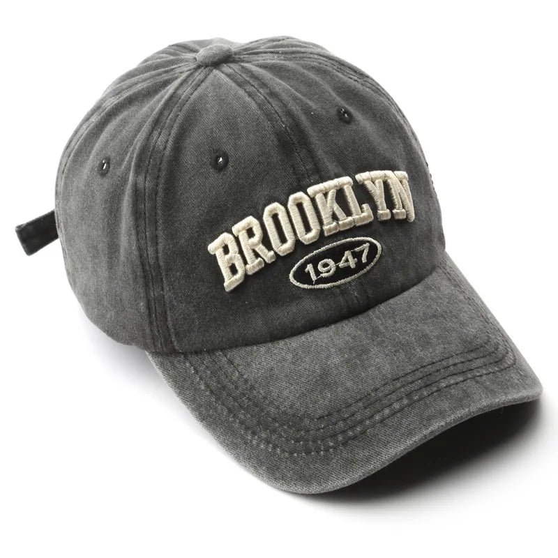 Gorro de Béisbol Retro Brooklyn con Bordado de Letras