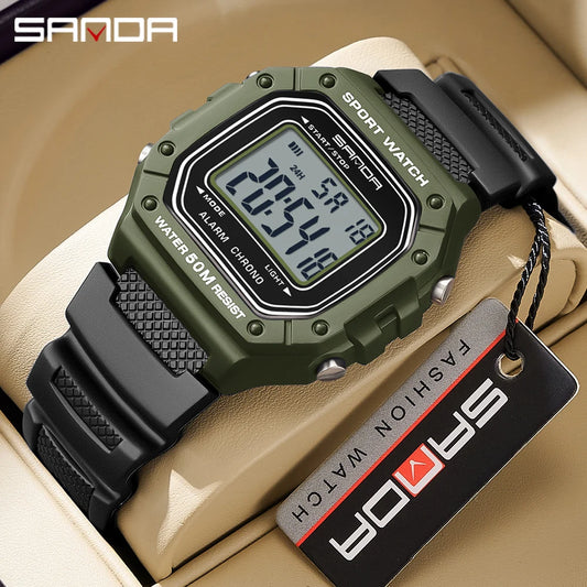 Reloj Deportivo SANDA 2156: Estilo Militar y Funciones Avanzadas