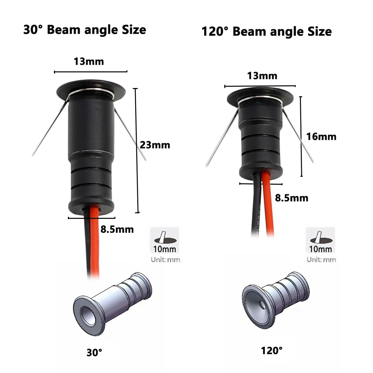 Foco LED Spotlight 0.5W Mini - Iluminación Dimmable 12V