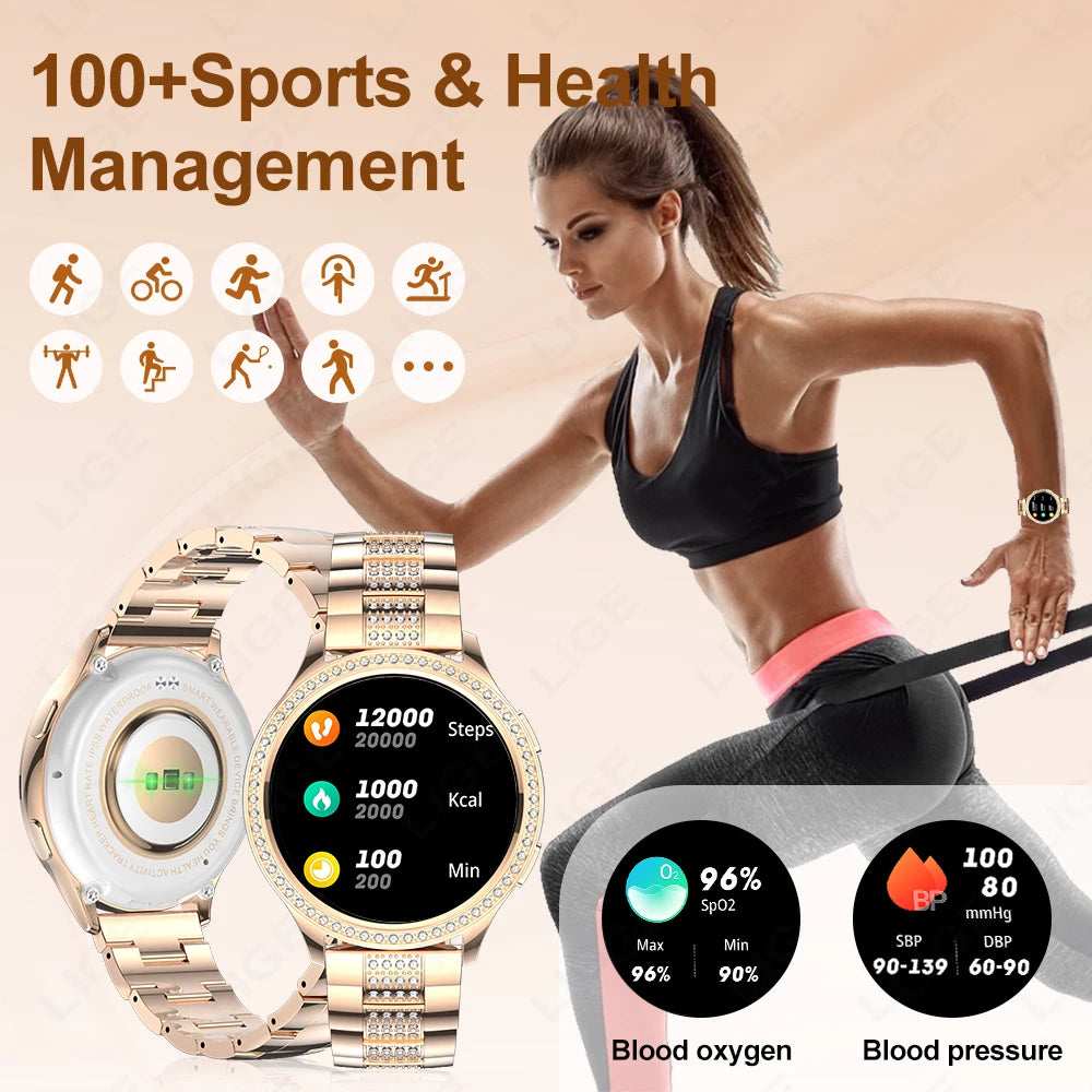 Smartwatch Mujer LIGE 1.32'' Bluetooth Salud Fitness ¡Envío desde España! 🌺🌟