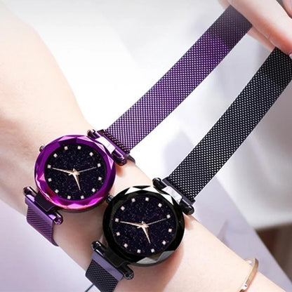 Reloj de Pulsera Estrellado en Acero Fino | Elegancia y Glamour Magnéticos