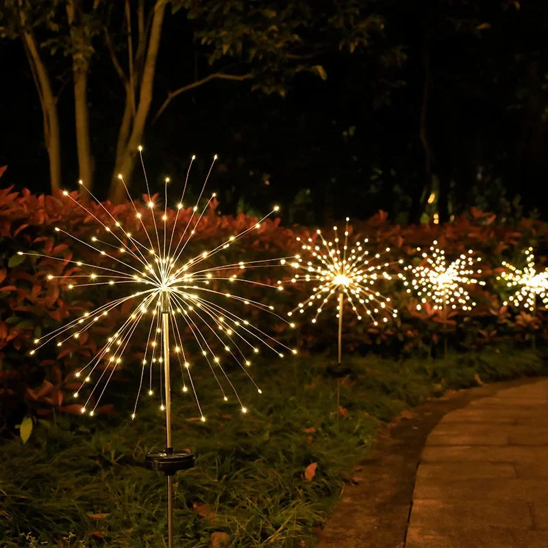 Luces Solares Firework de JINHENGYANG: ¡Decoración mágica para jardín! 🌟