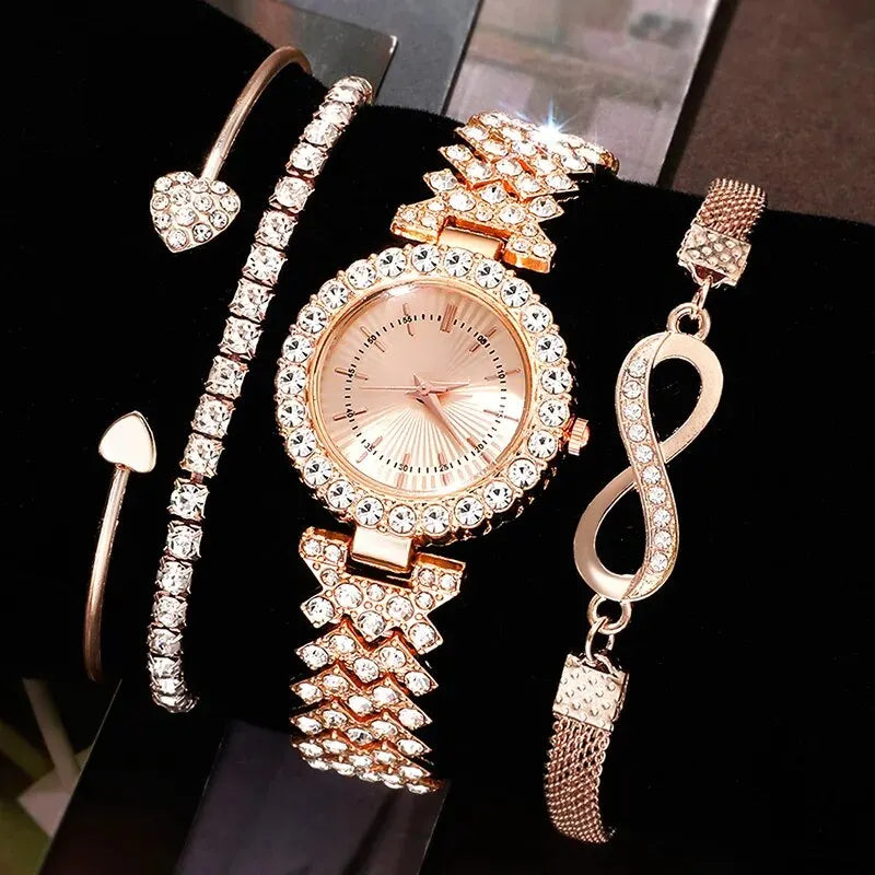 Reloj de Mujer Diamond en Oro Rosa con Cristales Rhinestone