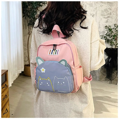 Small Cute Backpack for Girls School Bags Cat Printing Daypack Travel Back Pack for Kids 5-7 Years Kawaii Backpack Mini Backpack