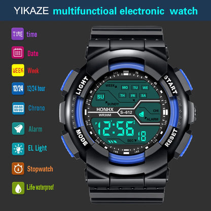 Reloj Digital Electrónico YIKAZE para Hombres: Aventura y Estilo en 55mm 🌟