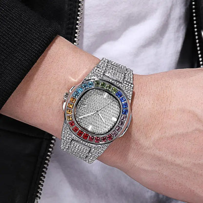 Reloj Hip Hop Iced Out de FLCOSLY: ¡Lujo y elegancia en tu muñeca!