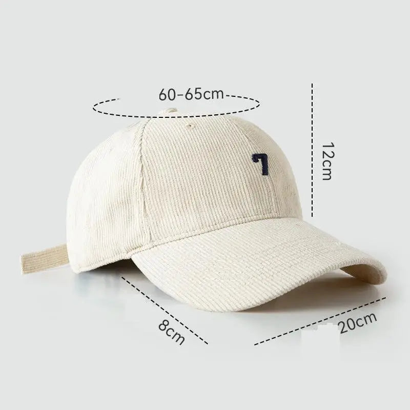 ¡Gorra de Béisbol de Corduroy de Gran Tamaño - Elegancia Invernal!