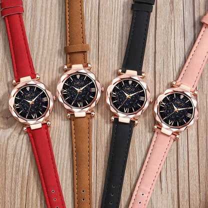 Reloj Mujer Estrellado Luminoso con Pedrería - Exclusividad Celestial