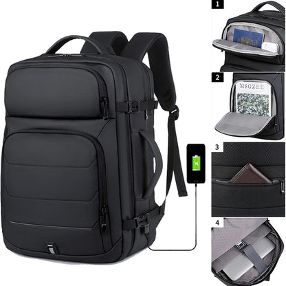 Mochila Expandible para Laptop de 17 Pulgadas con USB Impermeable - SUUTOO