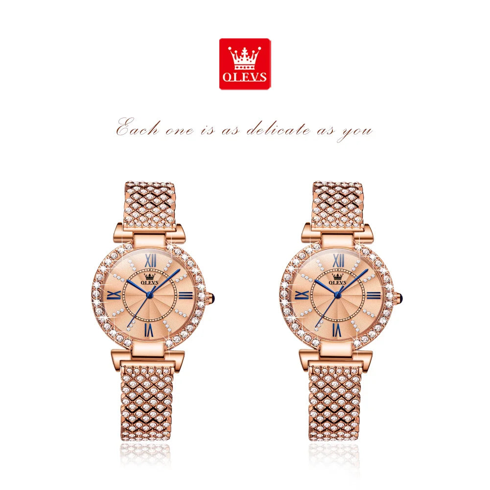 Reloj de Mujer OLEVS Light Luxury con Diamantes - Elegancia y Resistencia ¡Descúbrela Ahora!