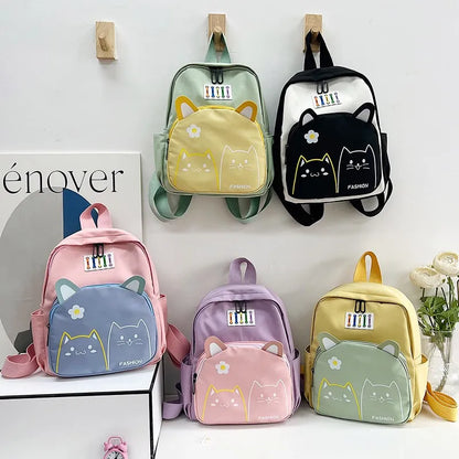 Small Cute Backpack for Girls School Bags Cat Printing Daypack Travel Back Pack for Kids 5-7 Years Kawaii Backpack Mini Backpack