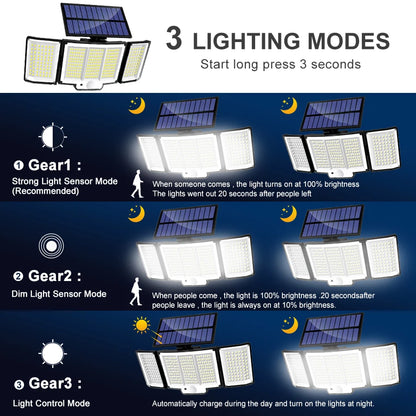 Foco Solar Exterior con Sensor de Movimiento y 3 Modos de Iluminación - Newstyle