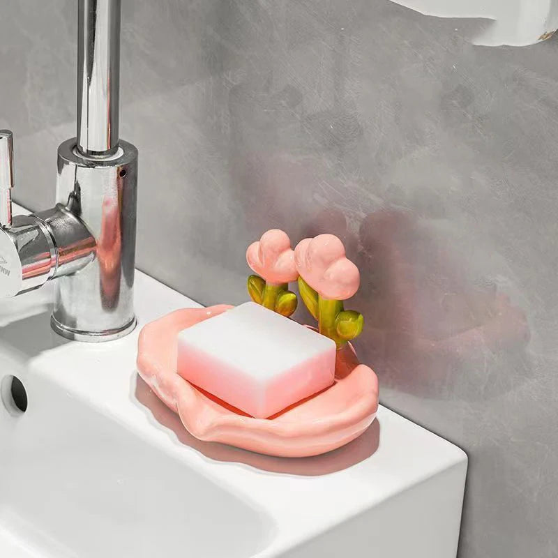 Portasahumerios Floral Creativo Auto-drenante Anti-deslizante - ¡Adorna tu baño con estilo! 🌸