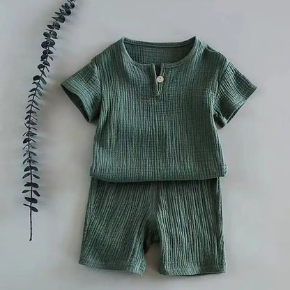 ¡Conjunto de Lujo para Niños y Niñas de 1-6 Años! 🌟⭐ Brillen con Elegancia este Verano 🌞