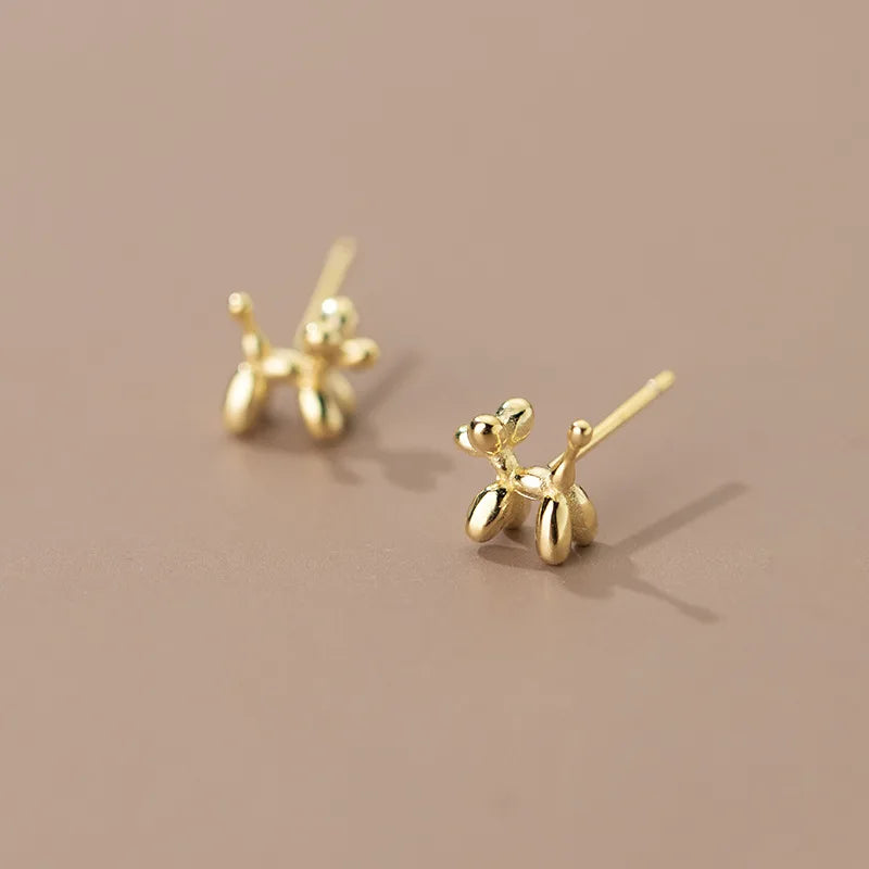 Pendientes Perro Globo en Plata S925 - Estilo Tierno y Original