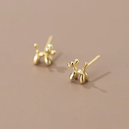 Pendientes Perro Globo en Plata S925 - Estilo Tierno y Original