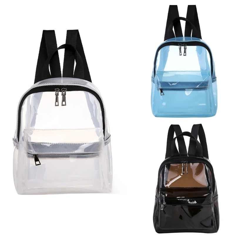 Stylish Cute Clear Backpack Fashionable Plastic Bag Trendy Clear Backpack for Women & Girls Perfect for Festivals & Sports