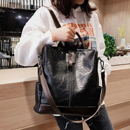 Female Backpack Mochila Feminina Multifunction Girls Leather School Brand Women Shoulder Bag Sac A Dos Travel Back Pack