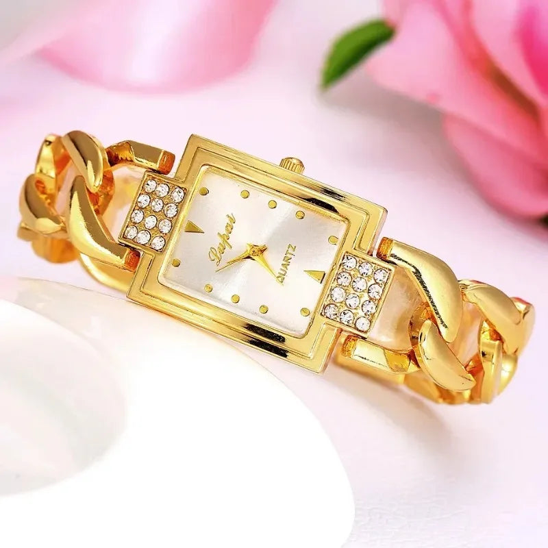 Reloj de Pulsera Dorado MOONBIFFY con Rhinestones - Elegancia y Lujo