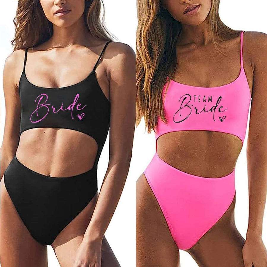 Traje de Baño Monokini Team Bride Swimwear - ¡Brilla en tu Fiesta de Novia!